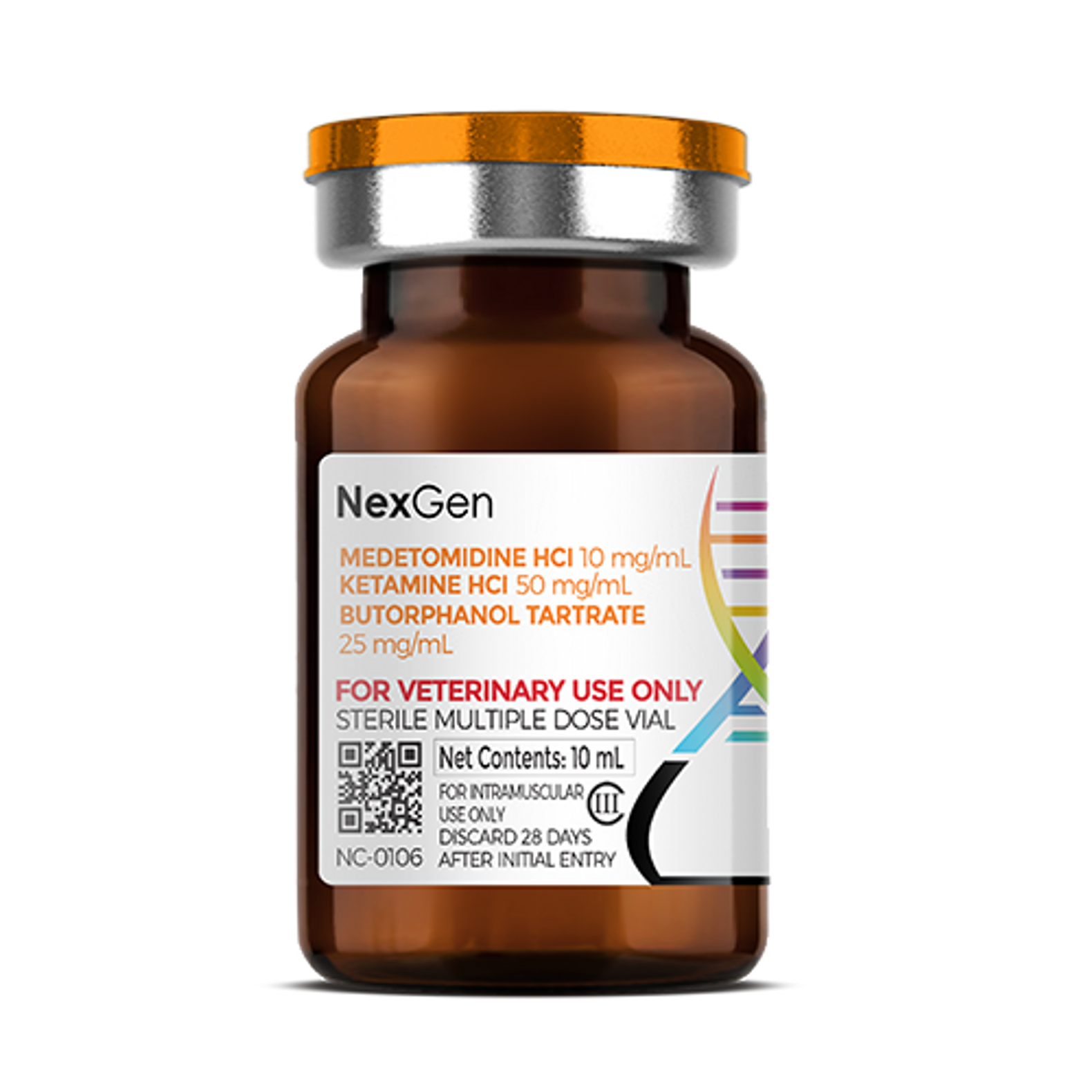 MKB™ (Medetomidine HCl 10 mg/mL + Ketamine HCl 50 mg/mL + Butorphanol Tartrate 25 mg/mL), Injectable Solution, 10mL